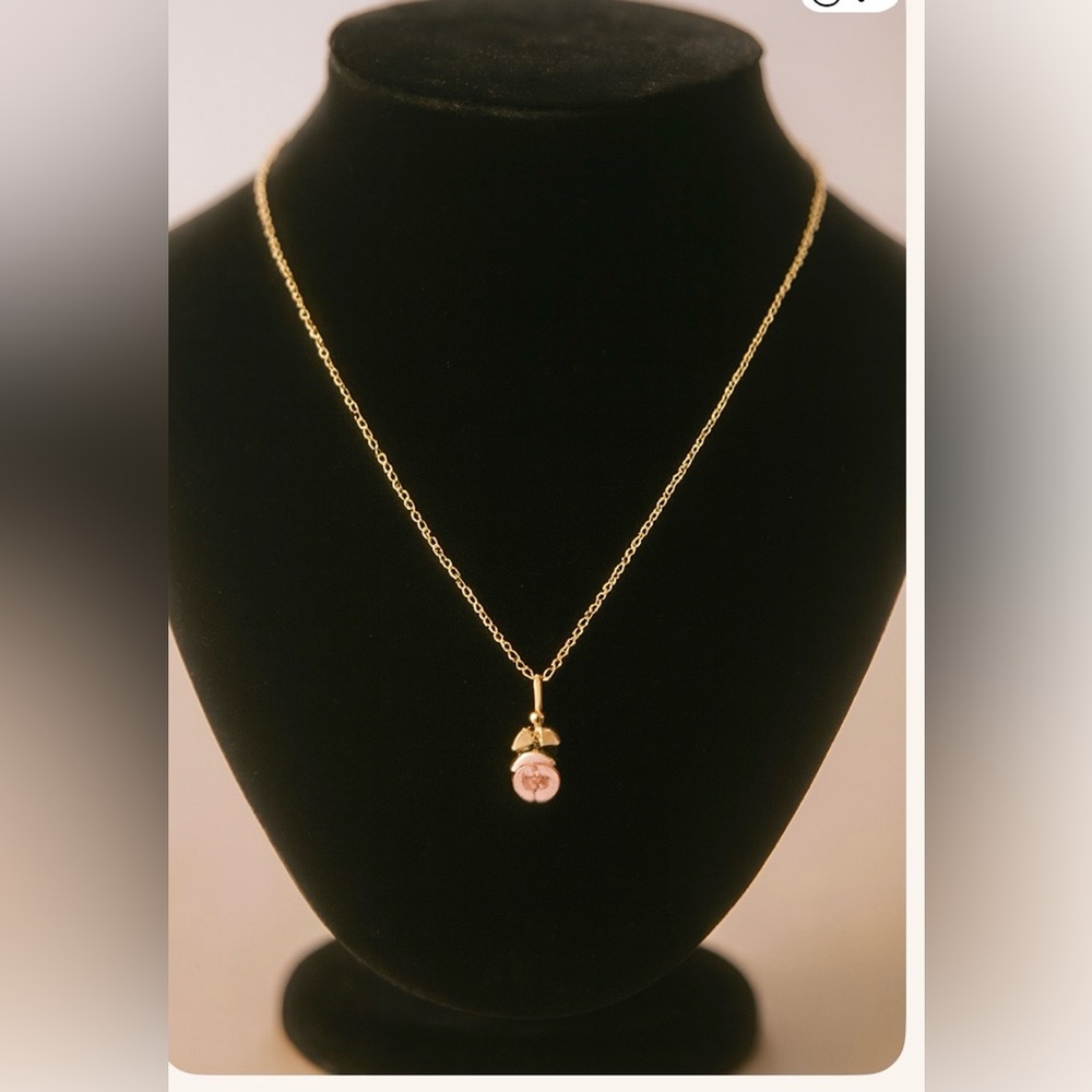 Elegant Gold Plated Pink Rose Jewelry Set